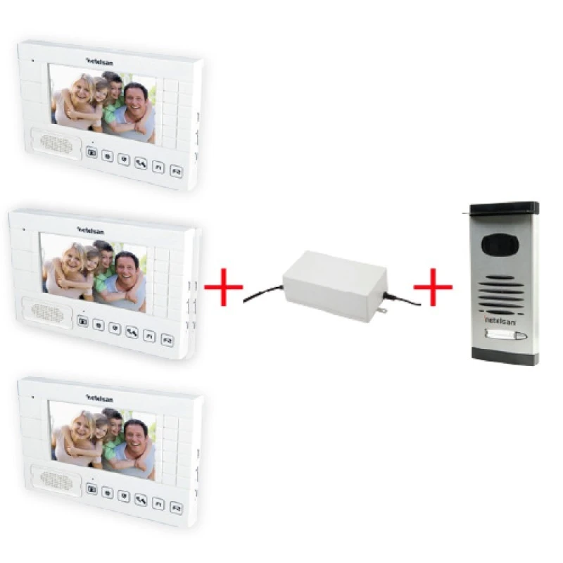 TYPHOON 7’’ Renkli Dokunmatik LCD Görüntülü Villa Kitler (Üçlü)